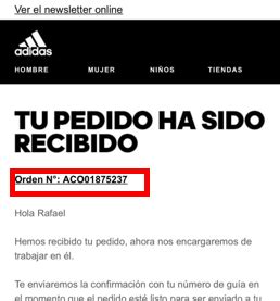 devolver pedido adidas